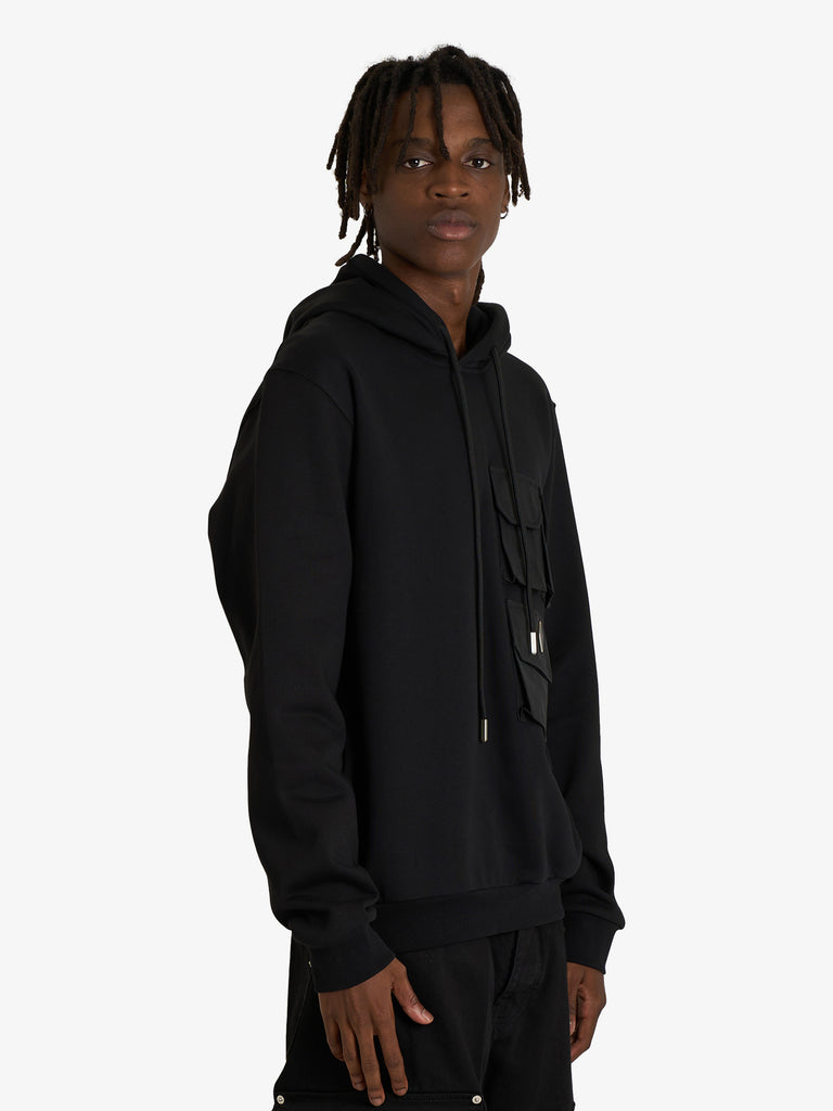 YES LONDON felpa con cappuccio xmf3958 uomo nero cotone