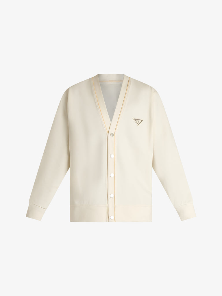 YES LONDON cardigan con patch xmf3962 uomo beige cotone