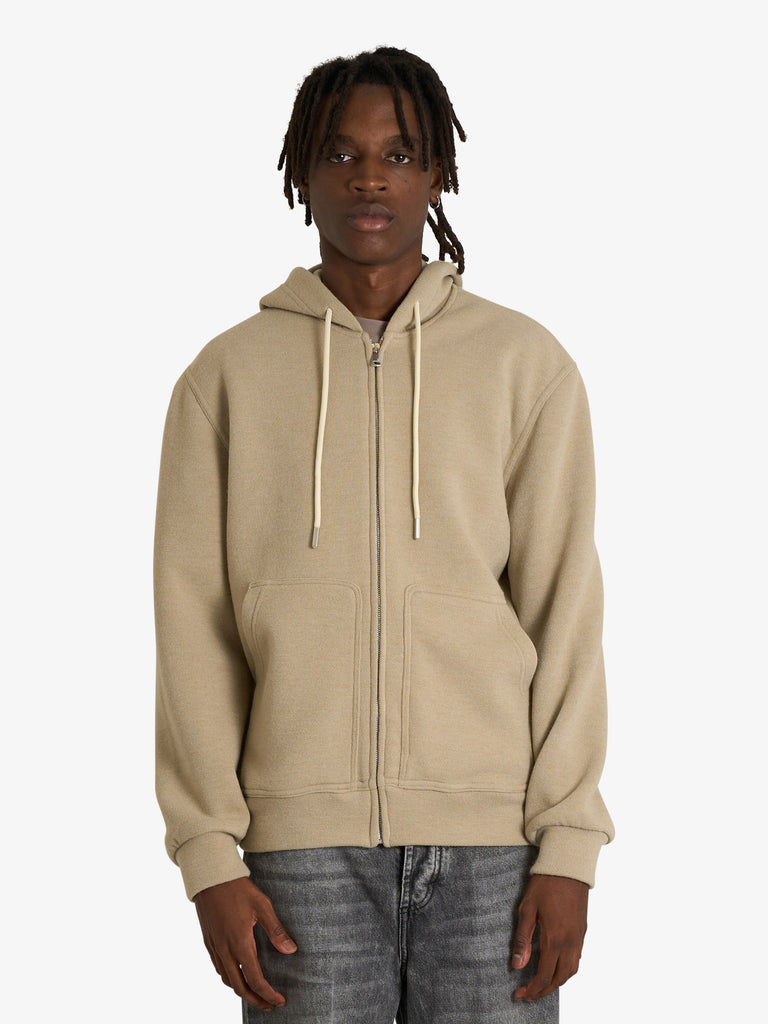 YES LONDON felpa con cappuccio xmf3968 uomo panna lana