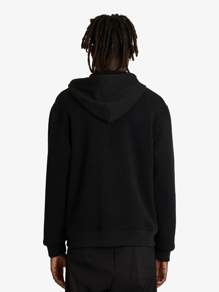 YES LONDON felpa con cappuccio xmf3968 uomo nero lana