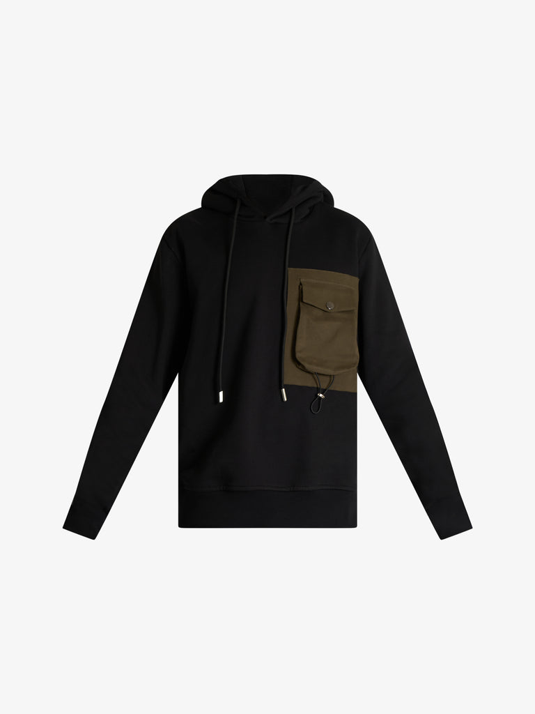 YES LONDON felpa con cappuccio xmf3985 con tasca applicata uomo nero
