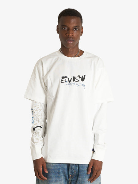 EVISU Men's White Long-Sleeved 
