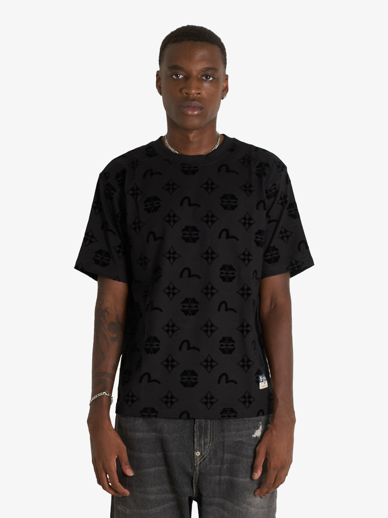 EVISU evisu logo graphic allover t-shirt black man