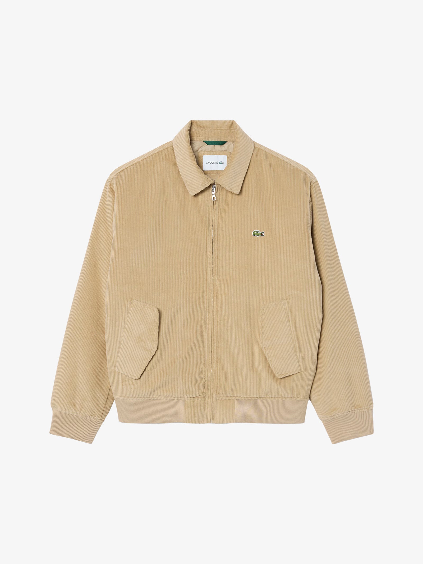 LACOSTE Men's Beige Padded Corduroy Bomber Jacket