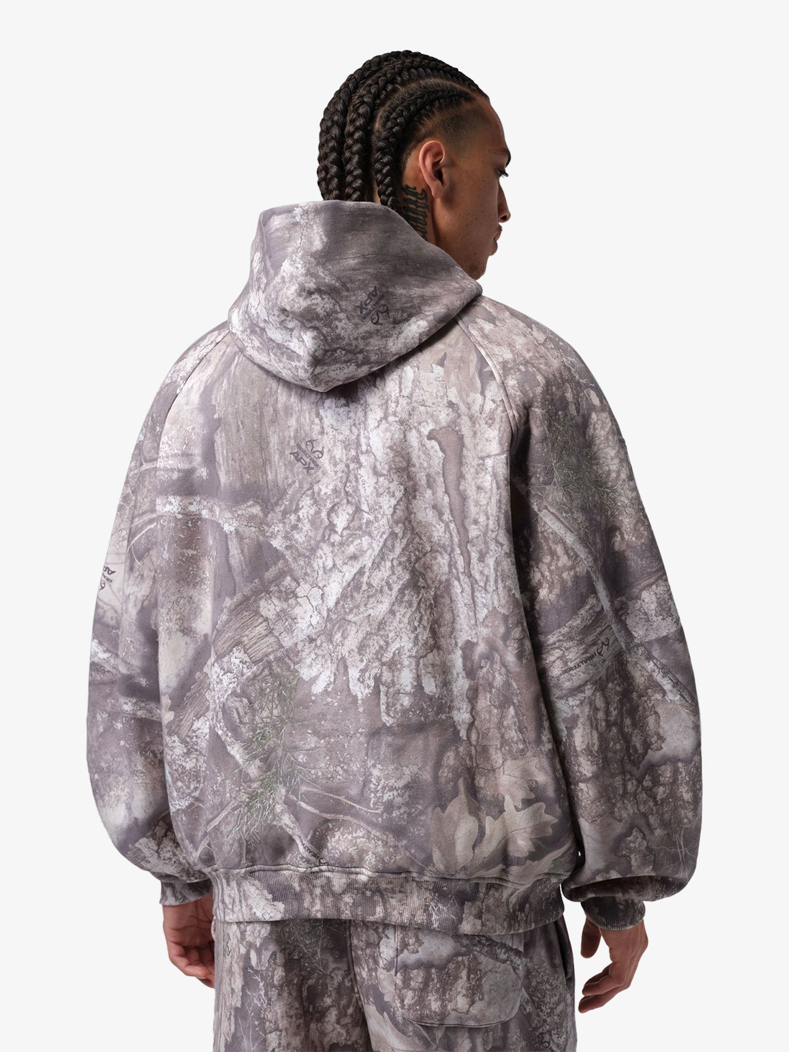 EVISU Men's Gray Genes Logo Zip-Up Hoodie