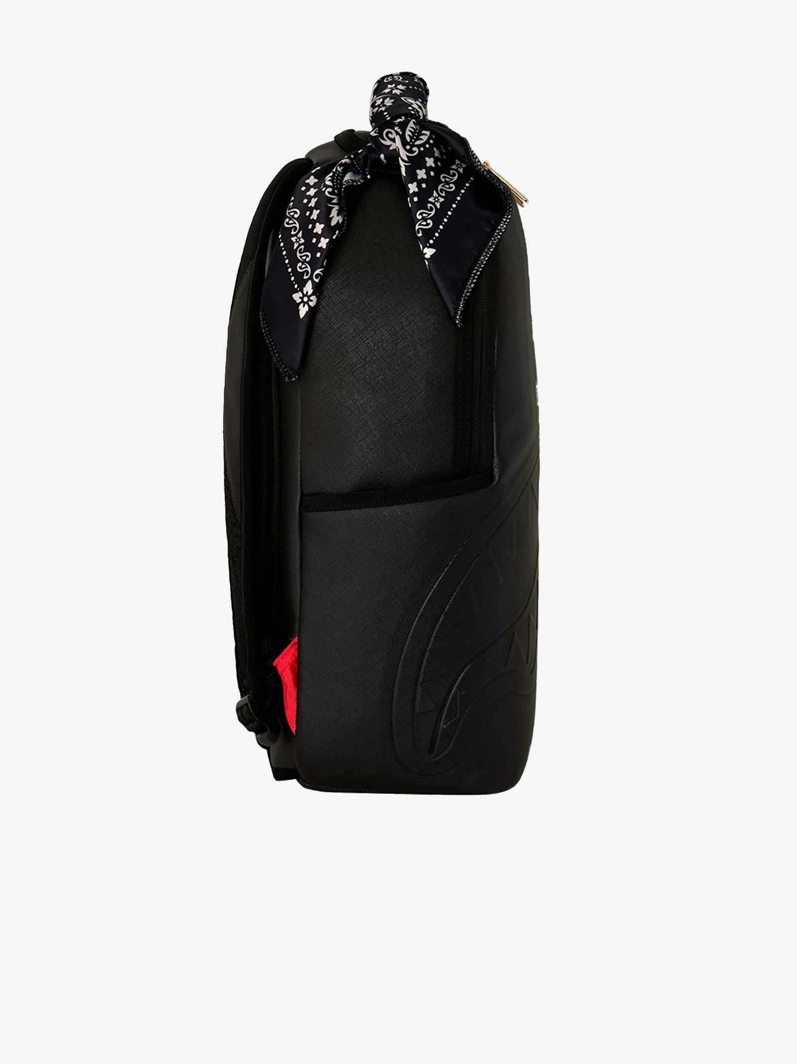 SPRAYGROUND Black Denim Tear Shark 910B8472NSZ Backpack, Black Cotton