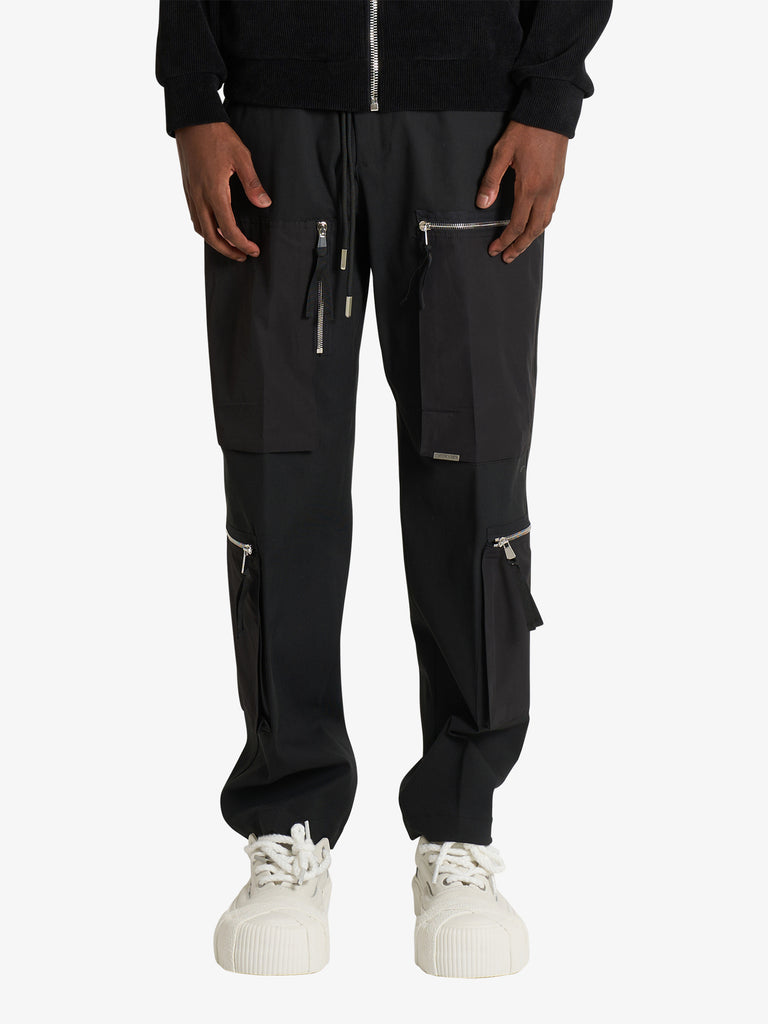SSEINSE blue linen men's double dart pants