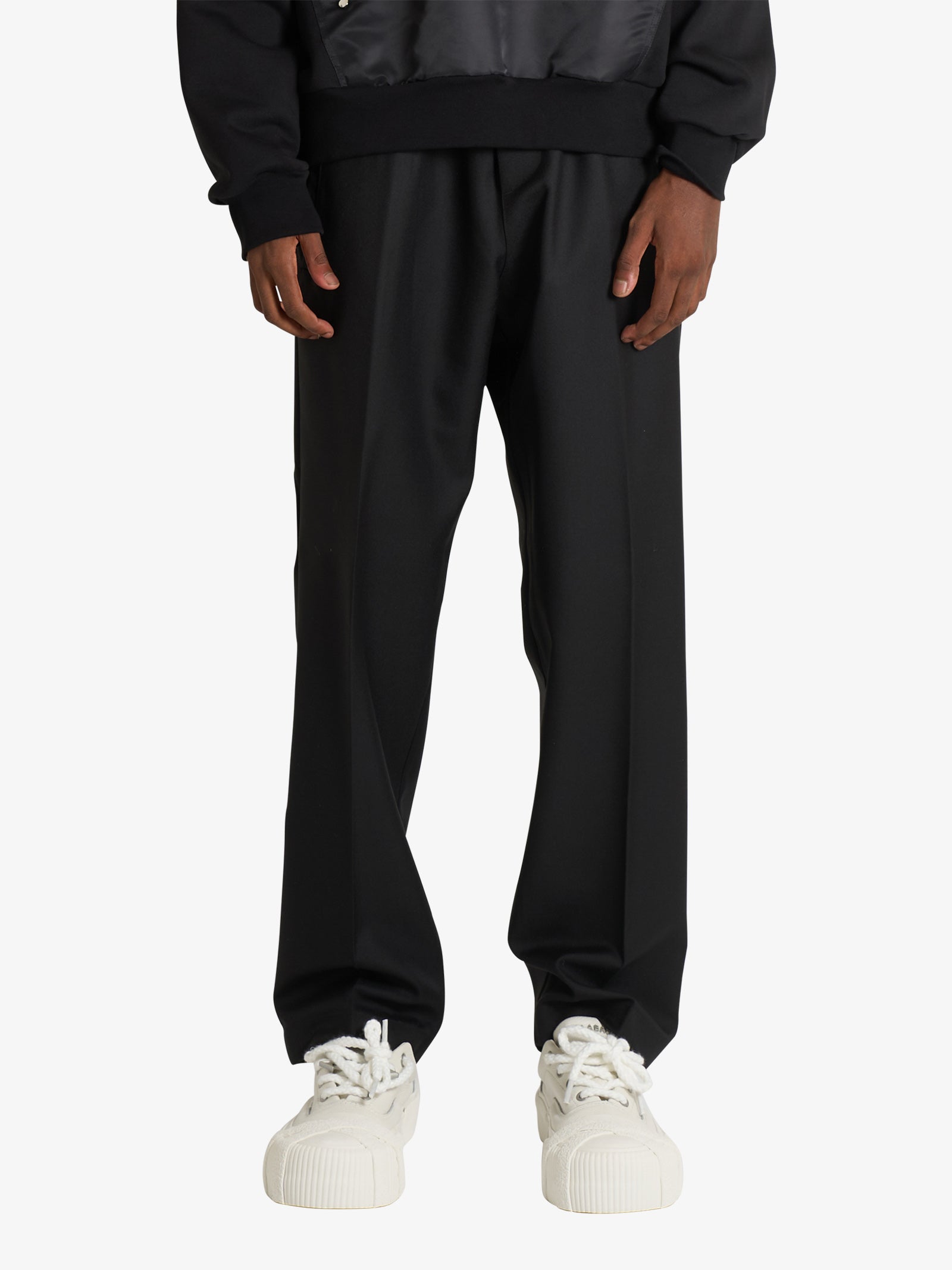 SSEINSE blue linen men's double dart pants