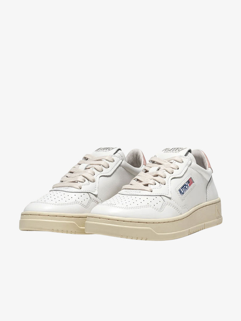 AUTRY Sneakers Medalist Low donna in pelle bianco/rosa