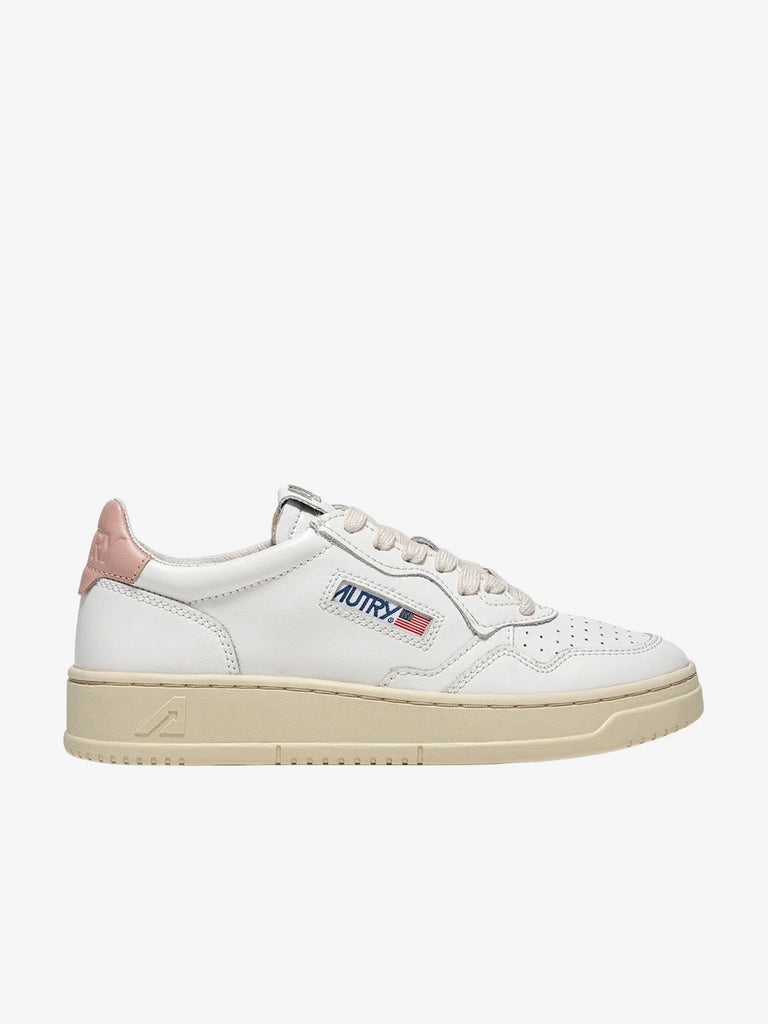 AUTRY Sneakers Medalist Low donna in pelle bianco/rosa