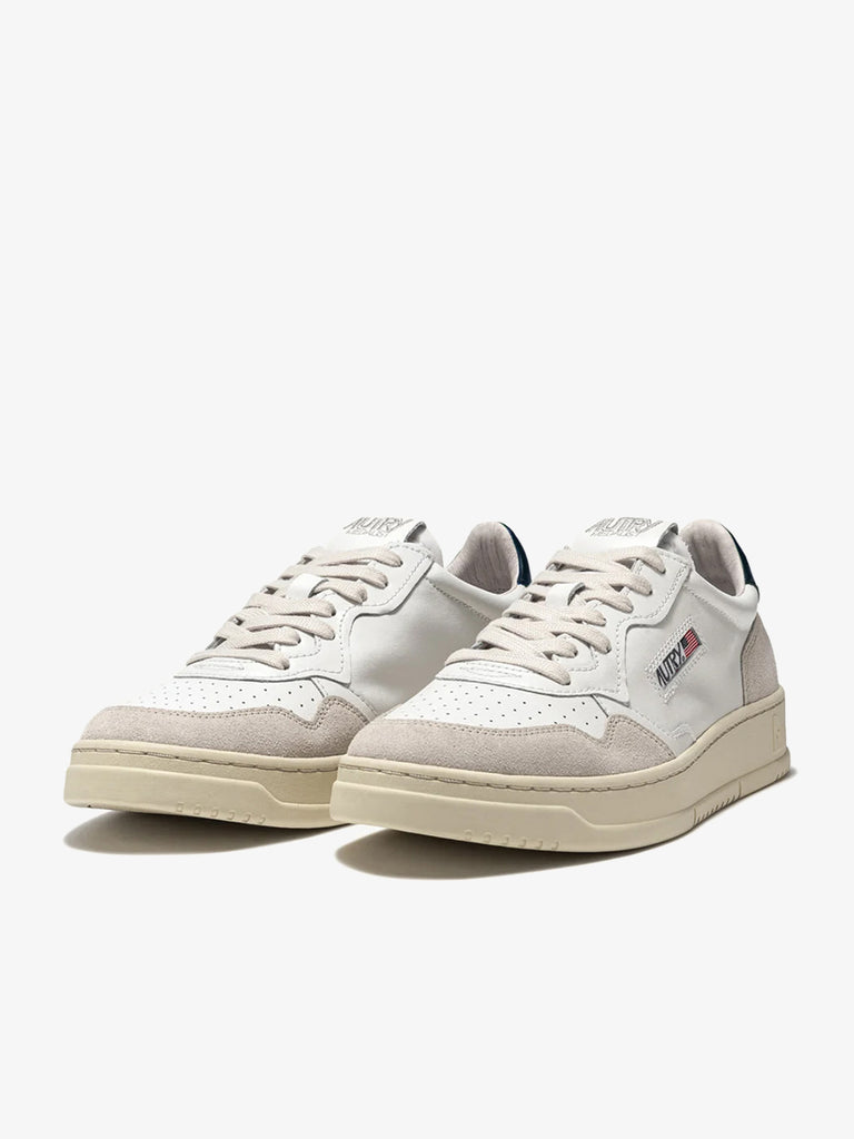 AUTRY Sneakers Medalist Low donna in pelle e camoscio bianco/blu