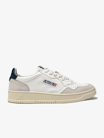 AUTRY Sneakers Medalist Low donna in pelle e camoscio bianco/blu