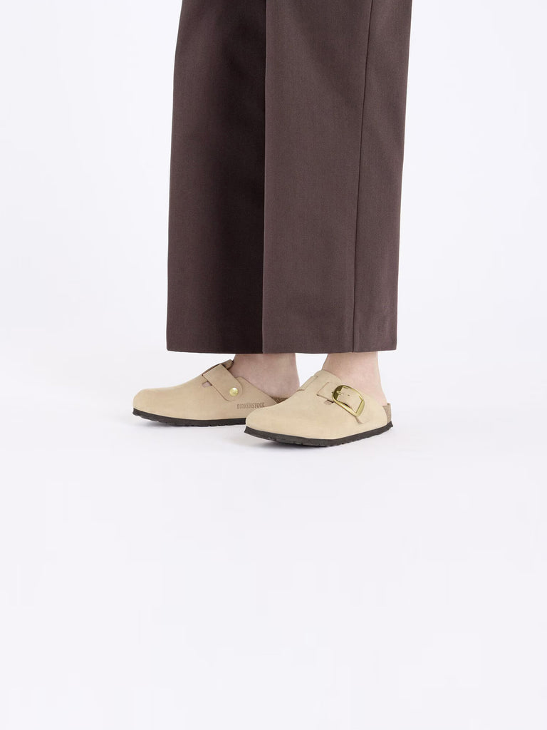BIRKENSTOCK Ciabatte boston big buckle pelle beige
