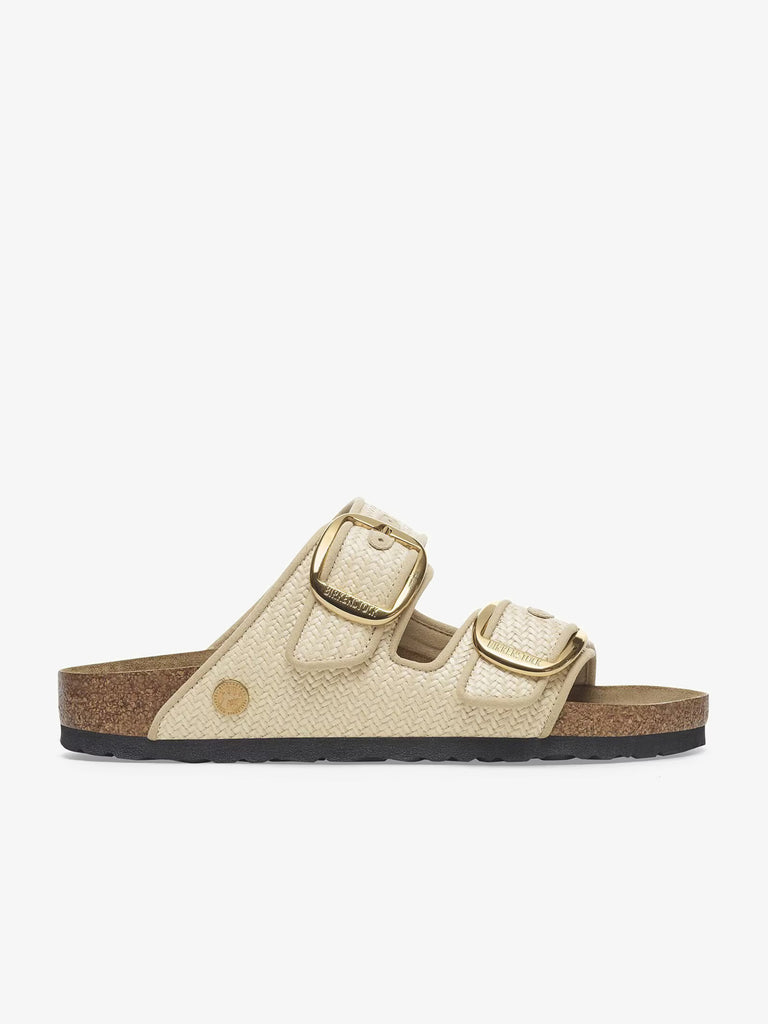 BIRKENSTOCK ciabatte donna arizona big buckle rafia beige