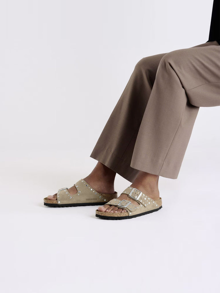 BIRKENSTOCK Ciabatte arizona rivet suede marrone
