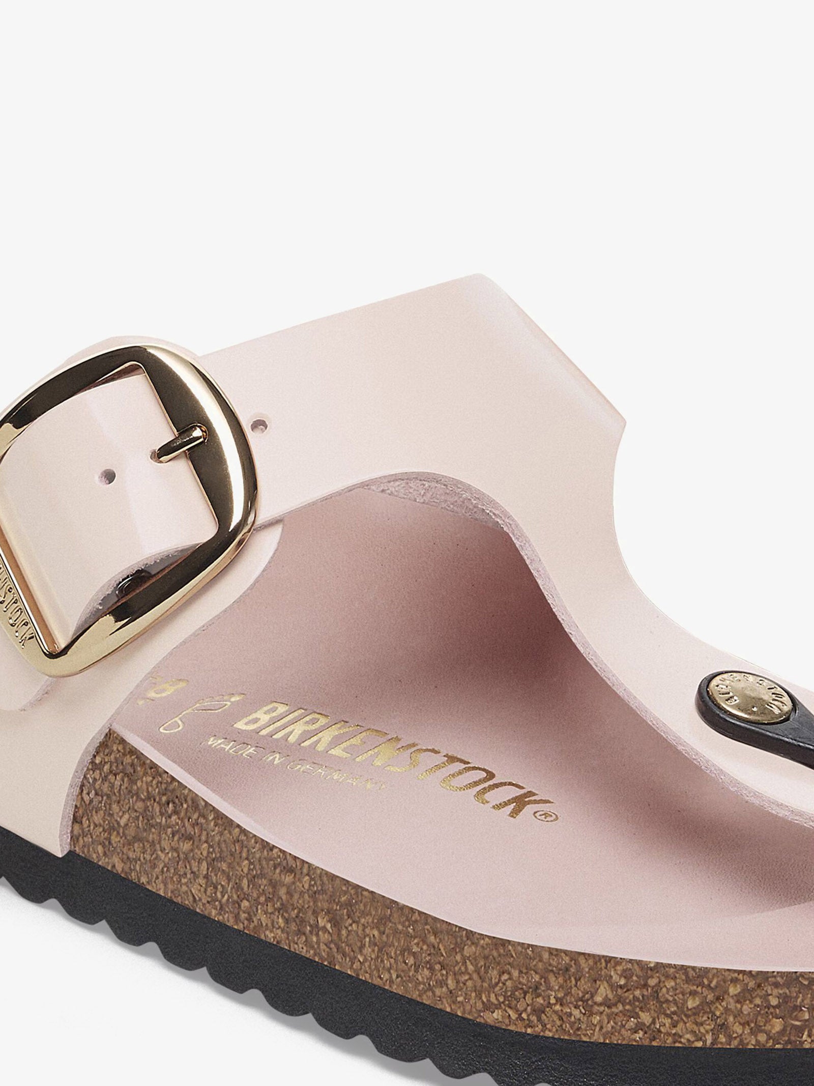 BIRKENSTOCK Pink leather gizeh big buckle slippers