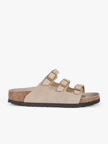 BIRKENSTOCK ciabatte donna florida pelle beige