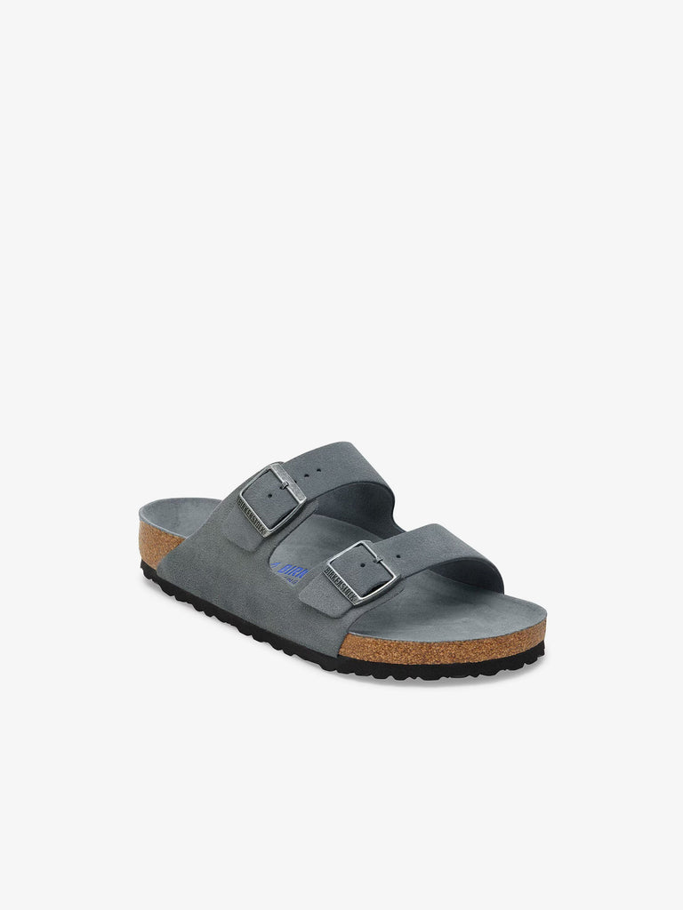 BIRKENSTOCK ciabatte uomo arizona sfb pelle grigio