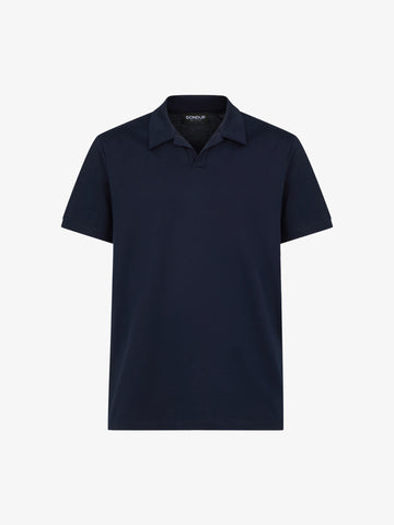 DONDUP Polo in jersey US330 JF0271U XXX DU uomo cotone blu