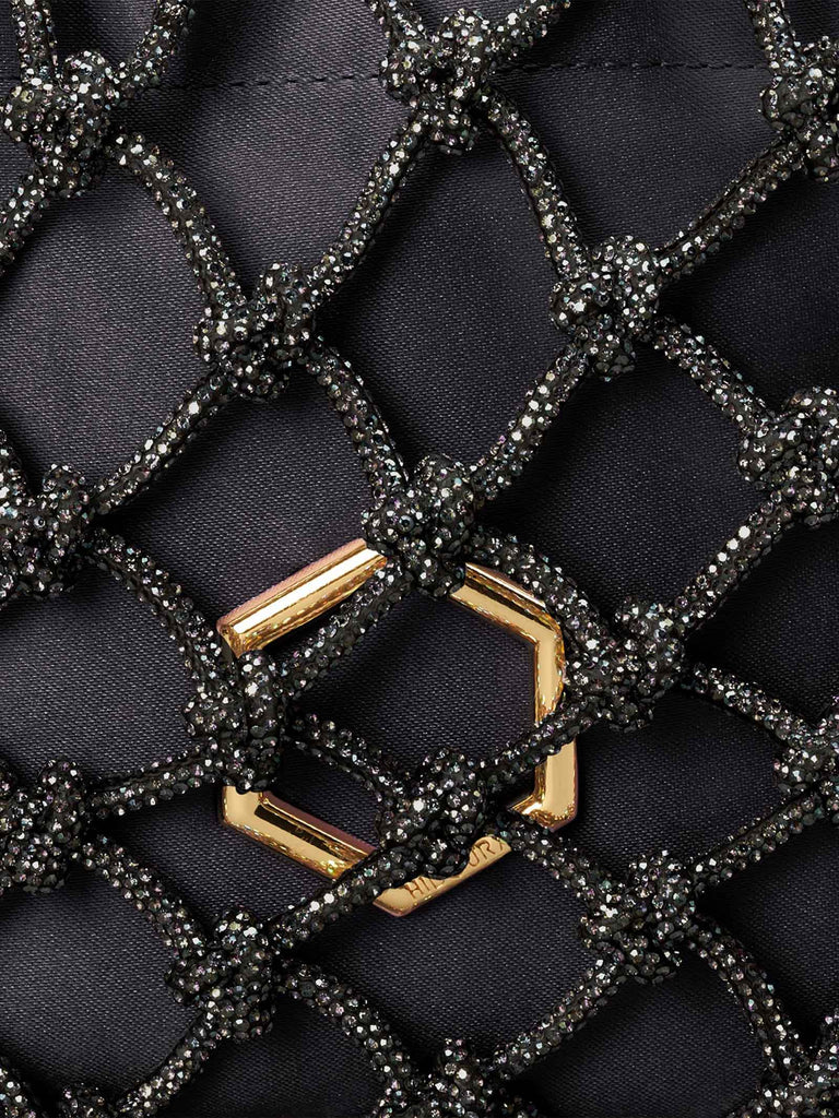 HIBOURAMA borsa a mano donna carrie mini gioiello a rete