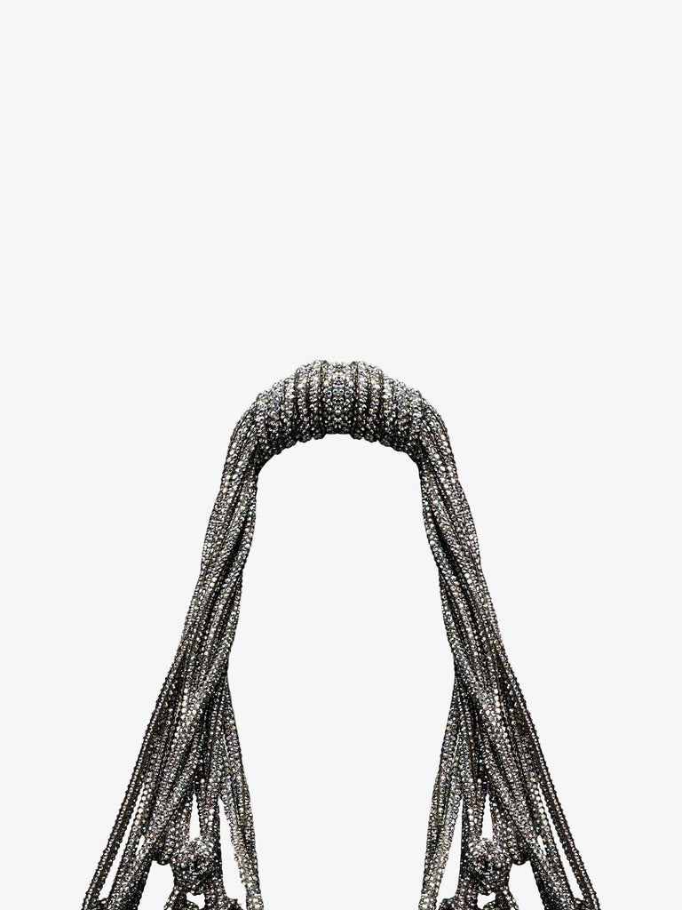 HIBOURAMA borsa a mano donna carrie mini gioiello a rete