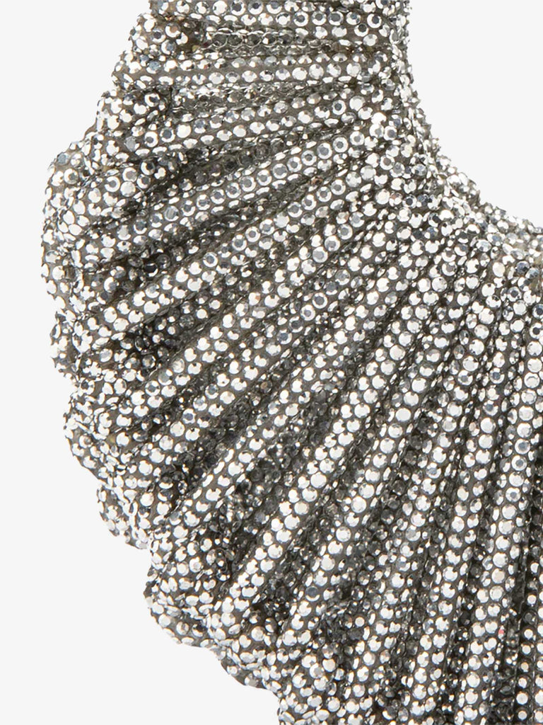 HIBOURAMA borsa a spalla donna Jaya Mini gioiello tempestata di cristalli argento