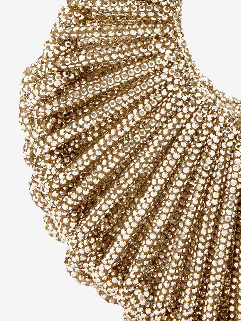 HIBOURAMA borsa a spalla donna Jaya Mini gioiello tempestata di cristalli oro