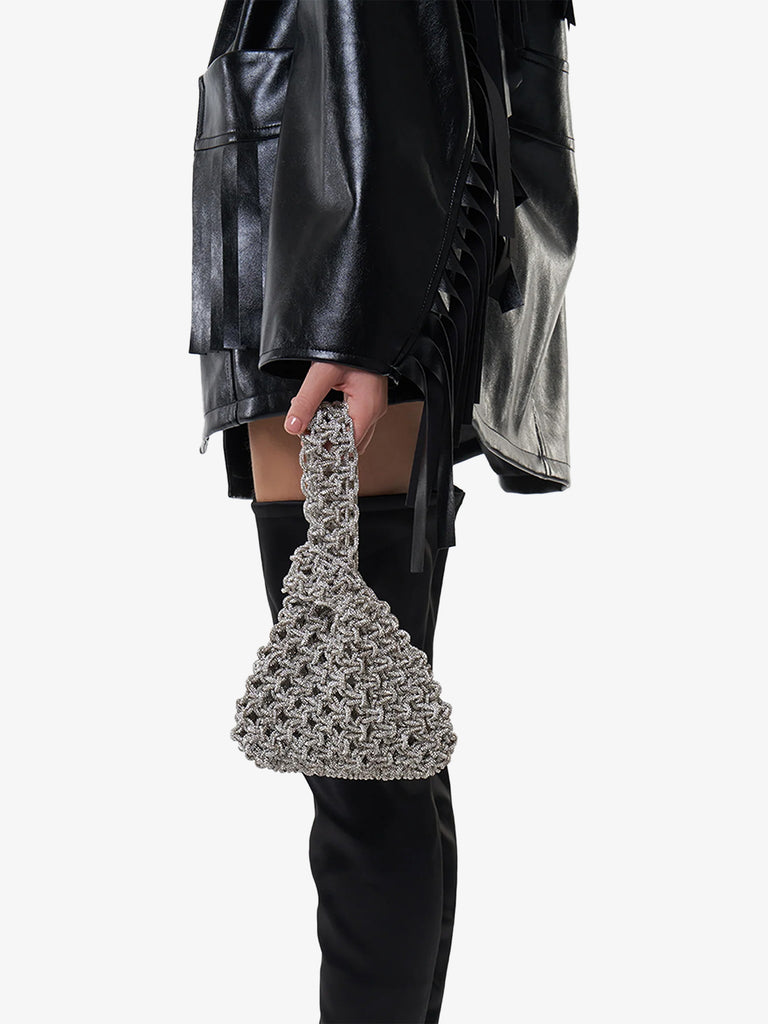 HIBOURAMA borsa a mano donna niky gioiello con nodo