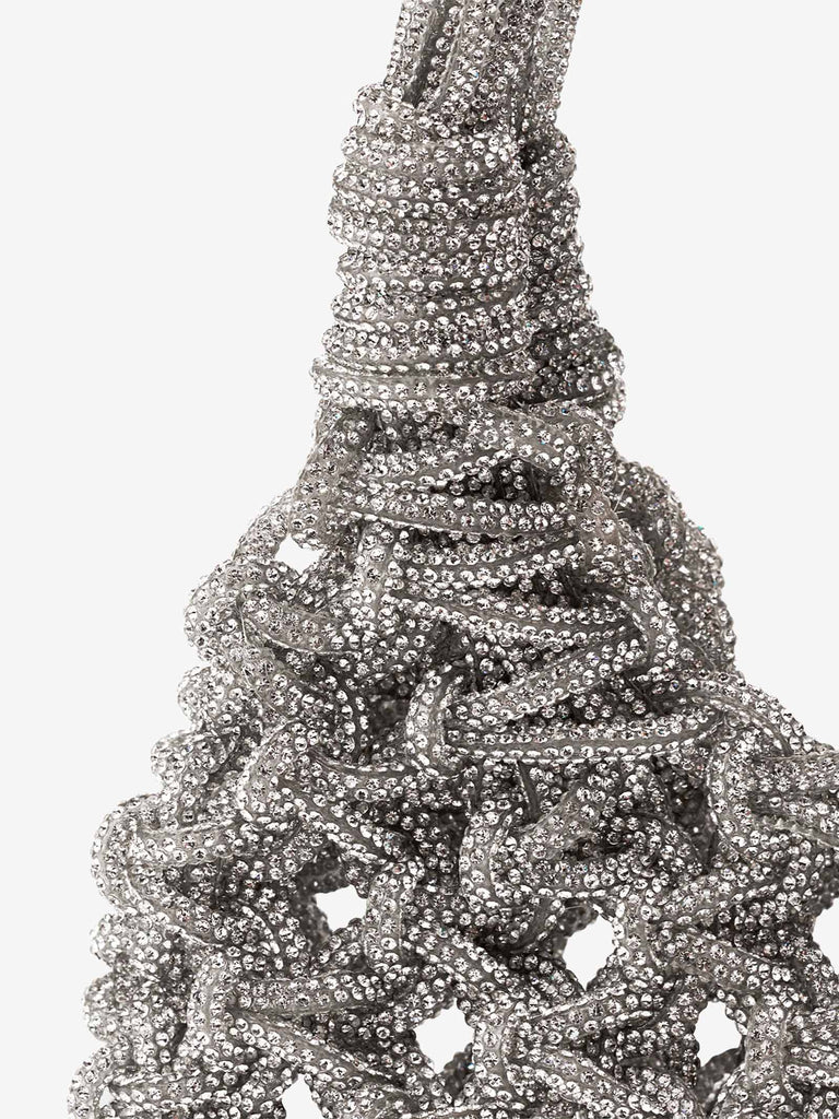 HIBOURAMA borsa a mano donna Vannifique Mini gioiello tempestata di cristalli argento