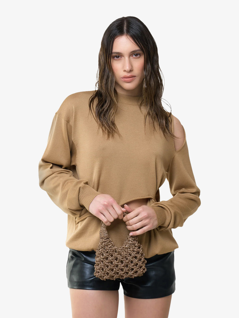 HIBOURAMA borsa a mano donna Vannifique Mini gioiello tempestata di cristalli argento