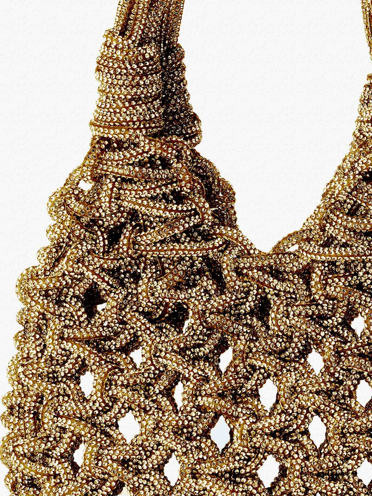 HIBOURAMA borsa a mano donna Vannifique Mini gioiello tempestata di cristalli argento