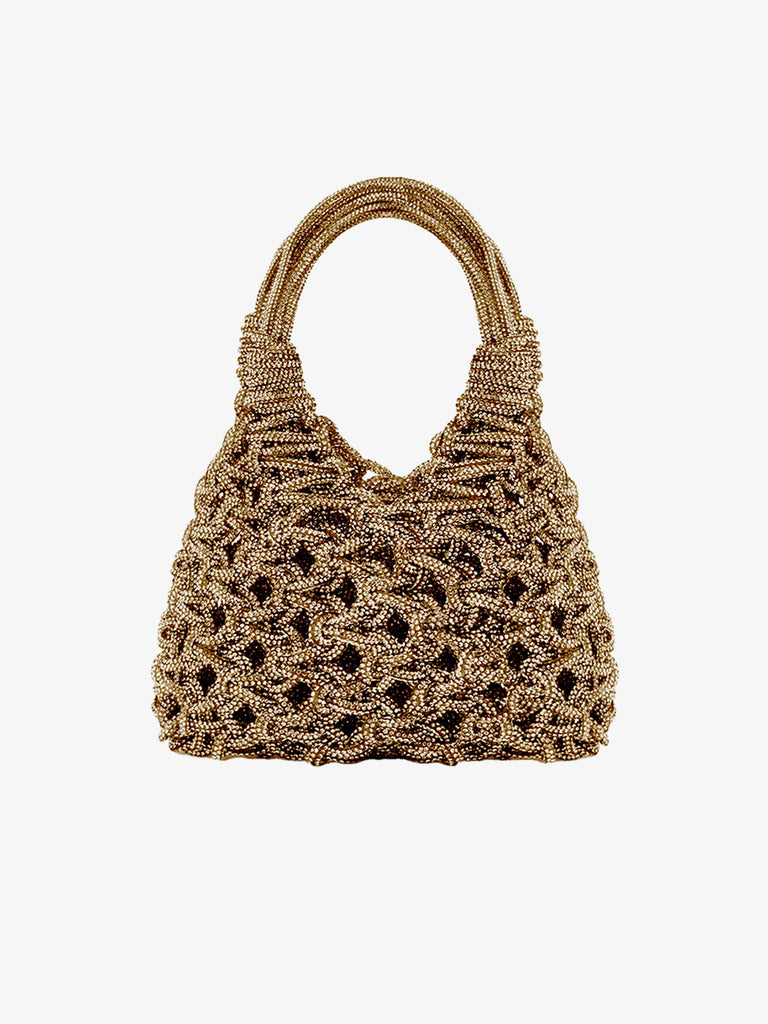 HIBOURAMA borsa a mano donna Vannifique Mini gioiello tempestata di cristalli argento