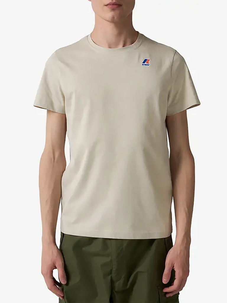 K-WAY t-shirt le vrai edouard uomo beige cotone