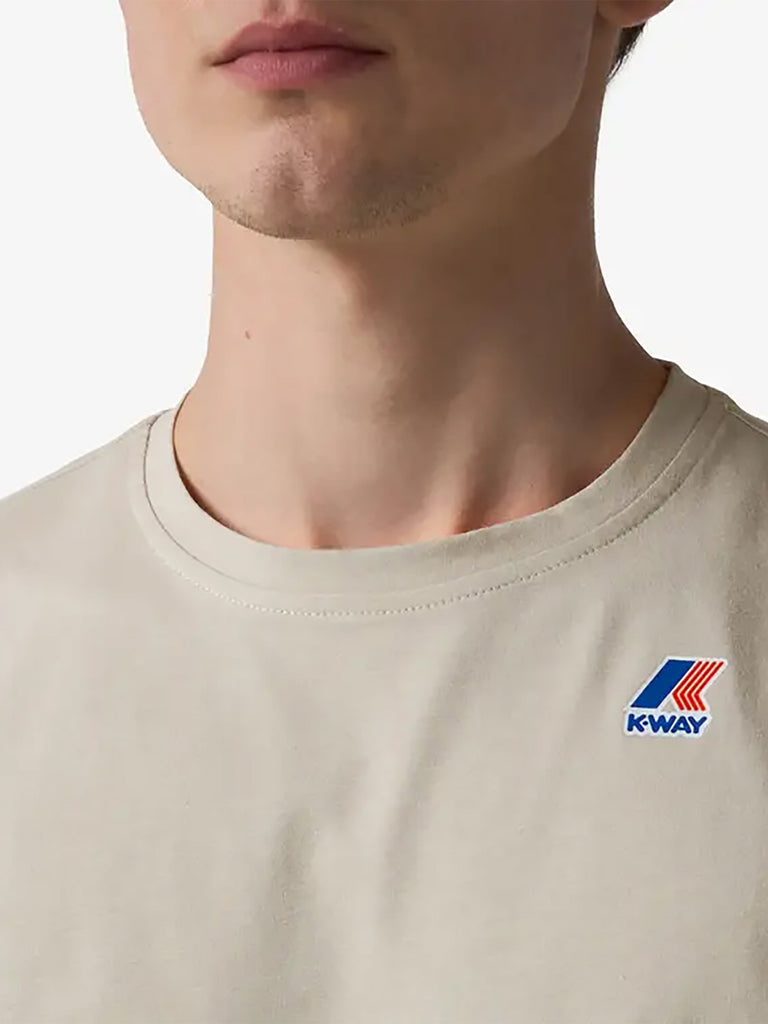 K-WAY t-shirt le vrai edouard uomo beige cotone