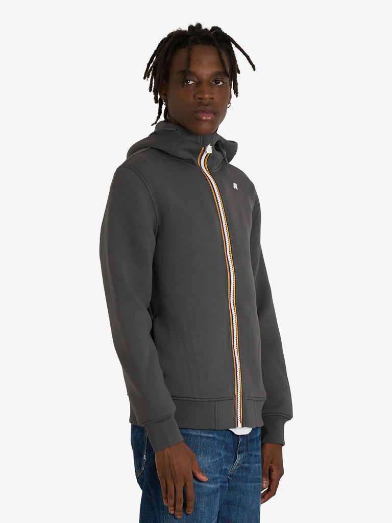 K-WAY felpa con cappuccio rainer spacer uomo grigio