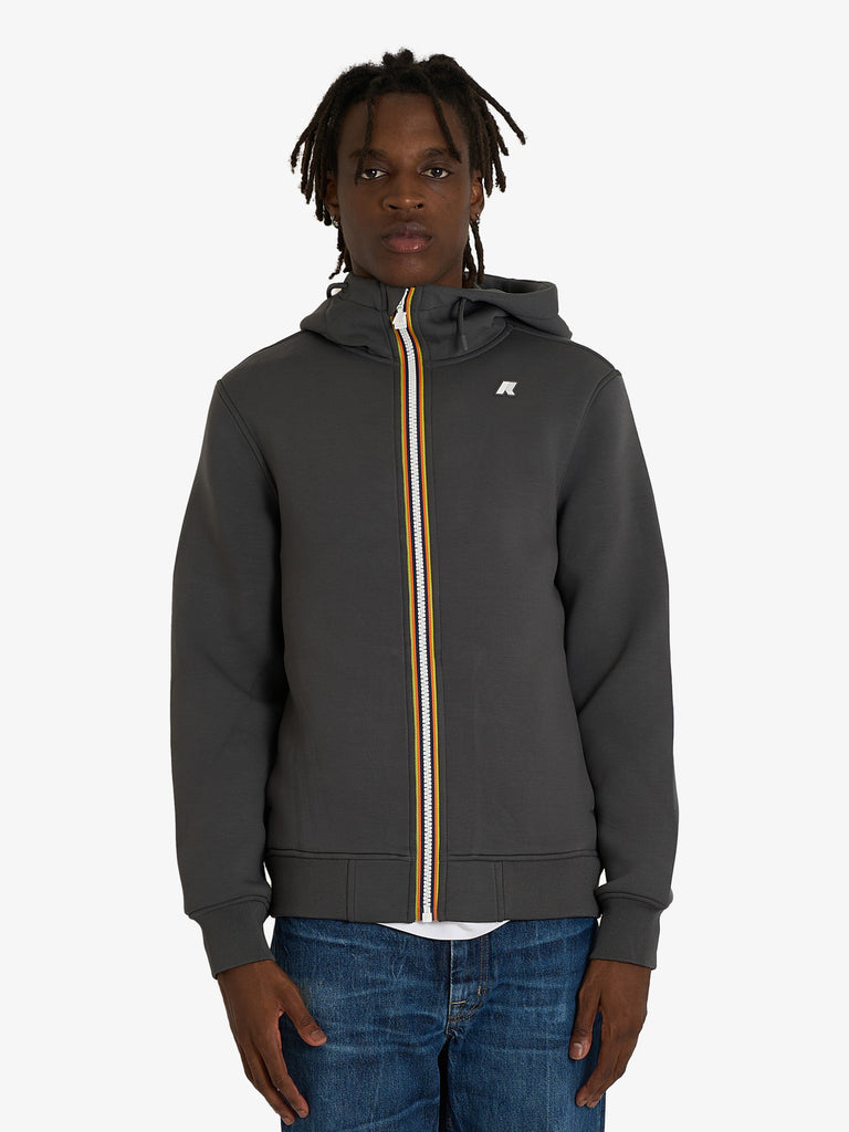 K-WAY felpa con cappuccio rainer spacer uomo grigio