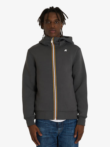 K-WAY felpa con cappuccio rainer spacer uomo grigio