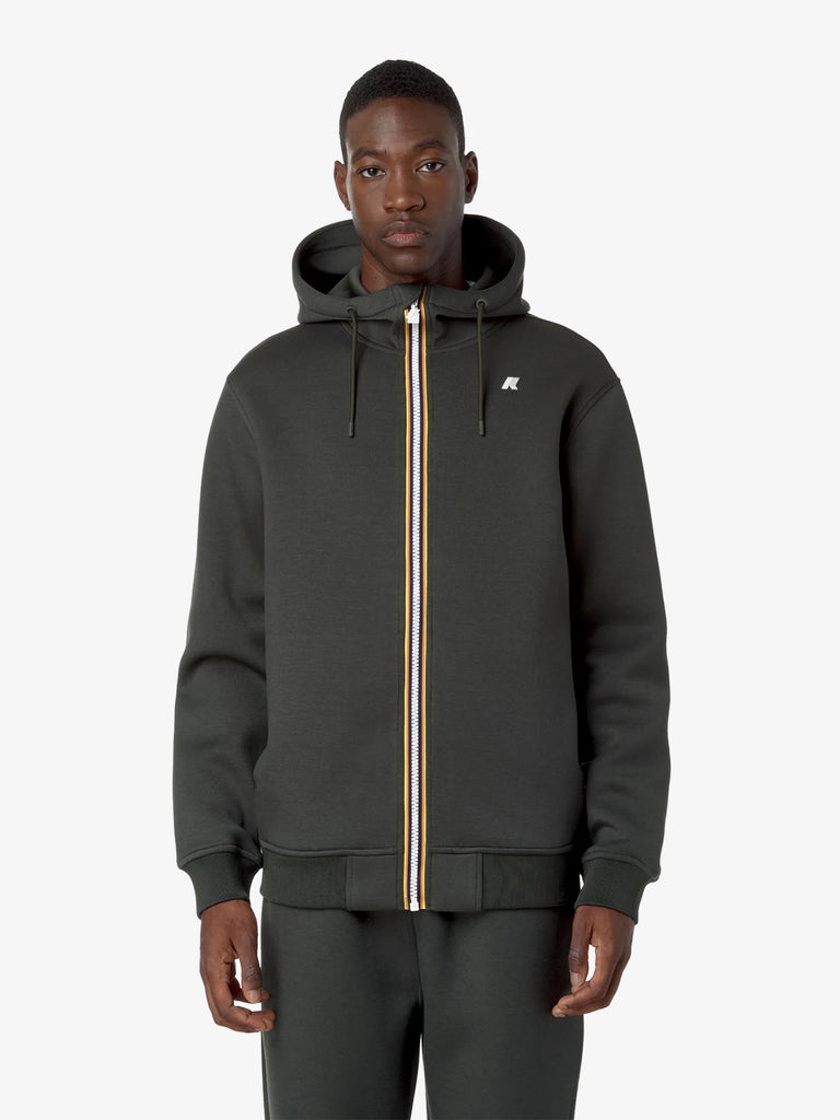 K-WAY Felpa con cappuccio Rainer Spacer K2141DW uomo verde