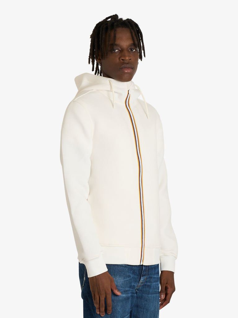 K-WAY felpa con cappuccio rainer spacer uomo bianco