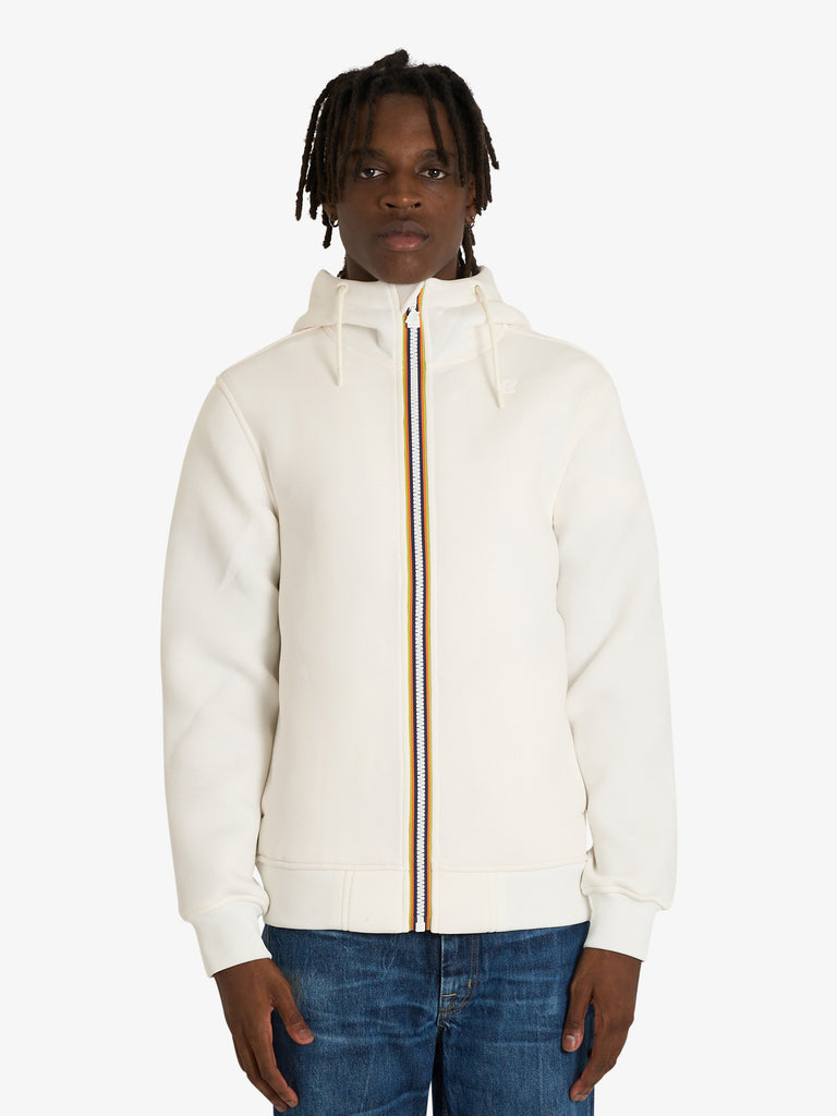 K-WAY felpa con cappuccio rainer spacer uomo bianco