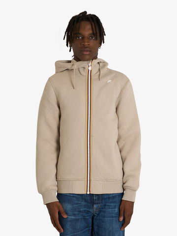 K-WAY felpa con cappuccio rainer spacer uomo beige
