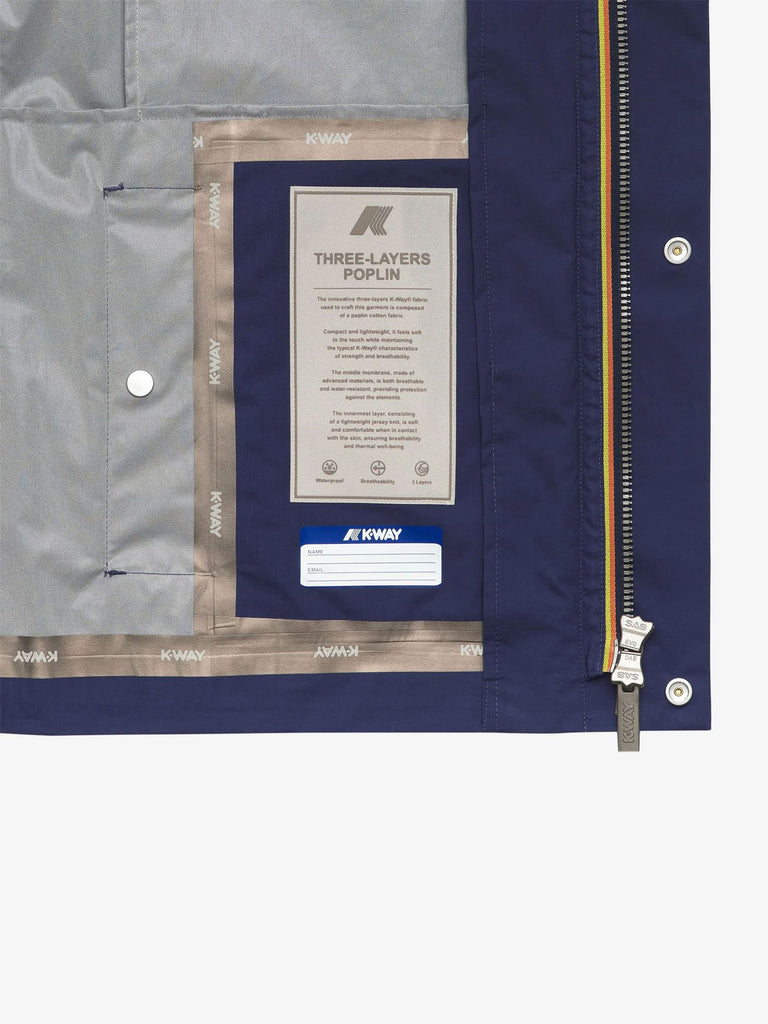 K-WAY giubbotti orion 3l poplin uomo blu cotone