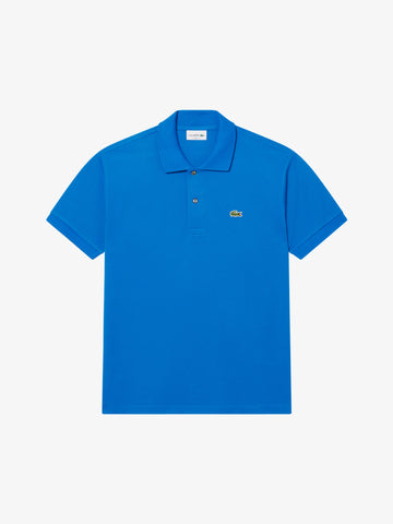 LACOSTE polo 2 bottoni uomo azzurro cotone