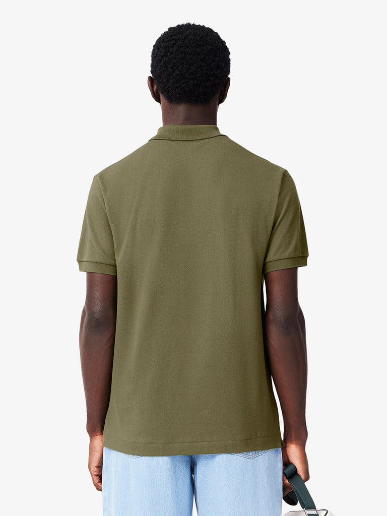 LACOSTE polo 2 bottoni uomo verde cotone