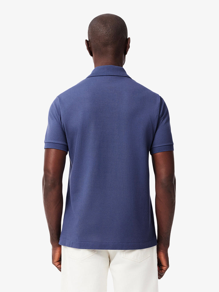LACOSTE polo 2 bottoni uomo viola cotone