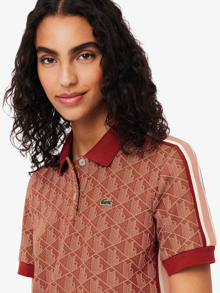 LACOSTE Polo Donna Marrone con 2 bottoni