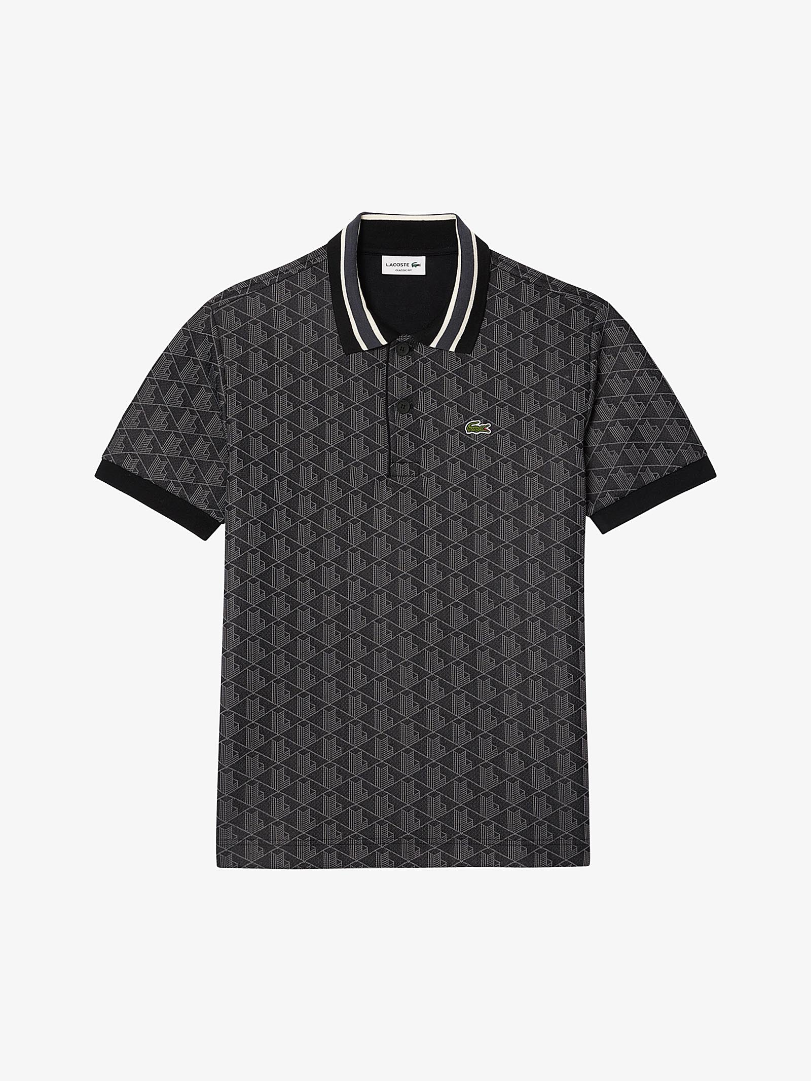 LACOSTE Polo shirt with contrasting collar and monogram DH1417