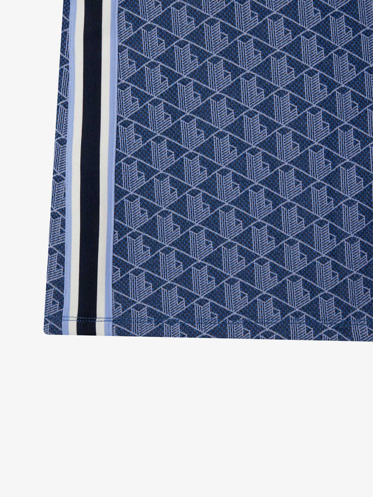 LACOSTE abito corto polo in jacquard con monogramma donna blu