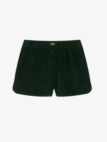 LACOSTE bermuda wide fit in velluto donna verde