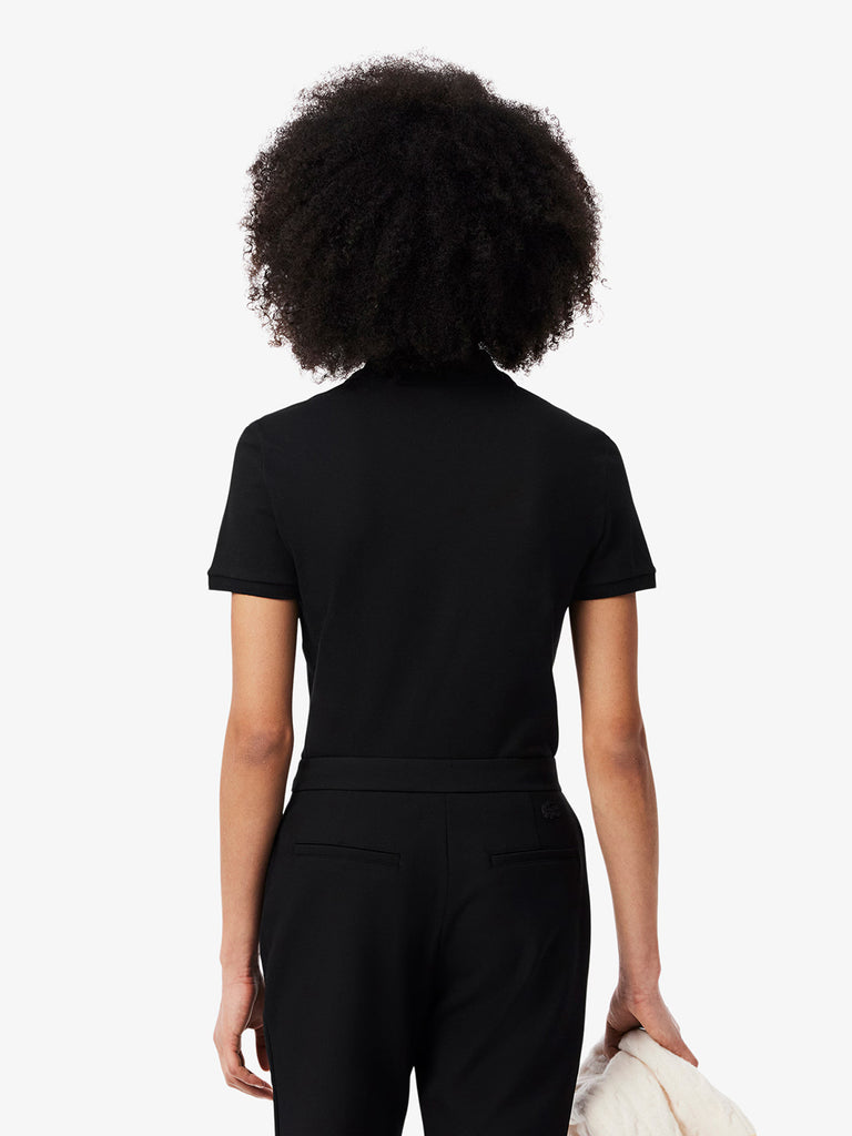 LACOSTE polo in piqué di cotone stretch donna nero cotone